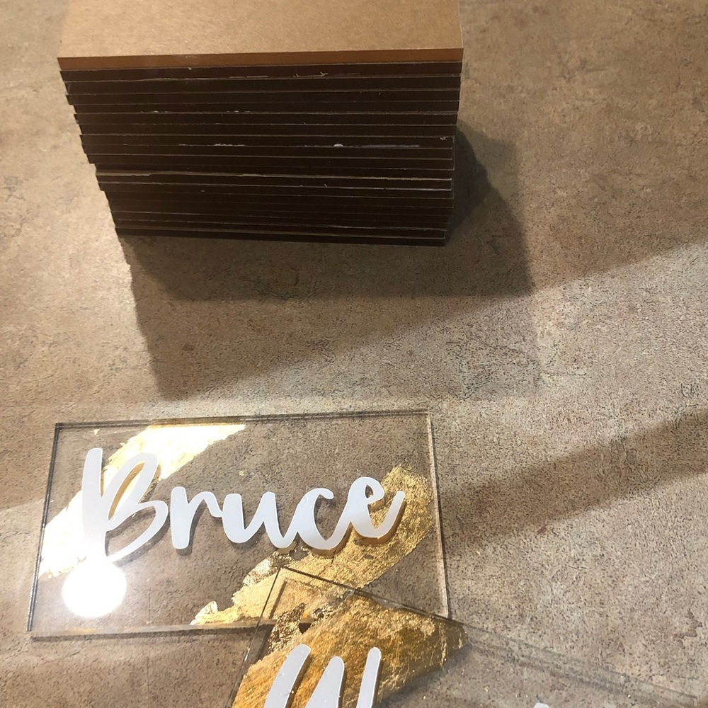 Rectangular Acrylic Place Cards for Wedding